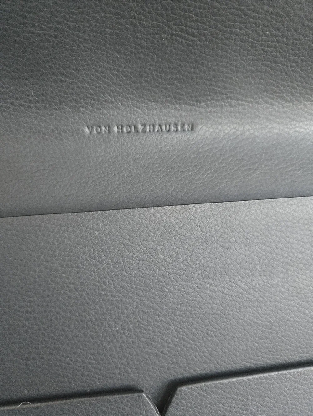 Black Leather Laptop Sleeve - Professional Portfolio 13